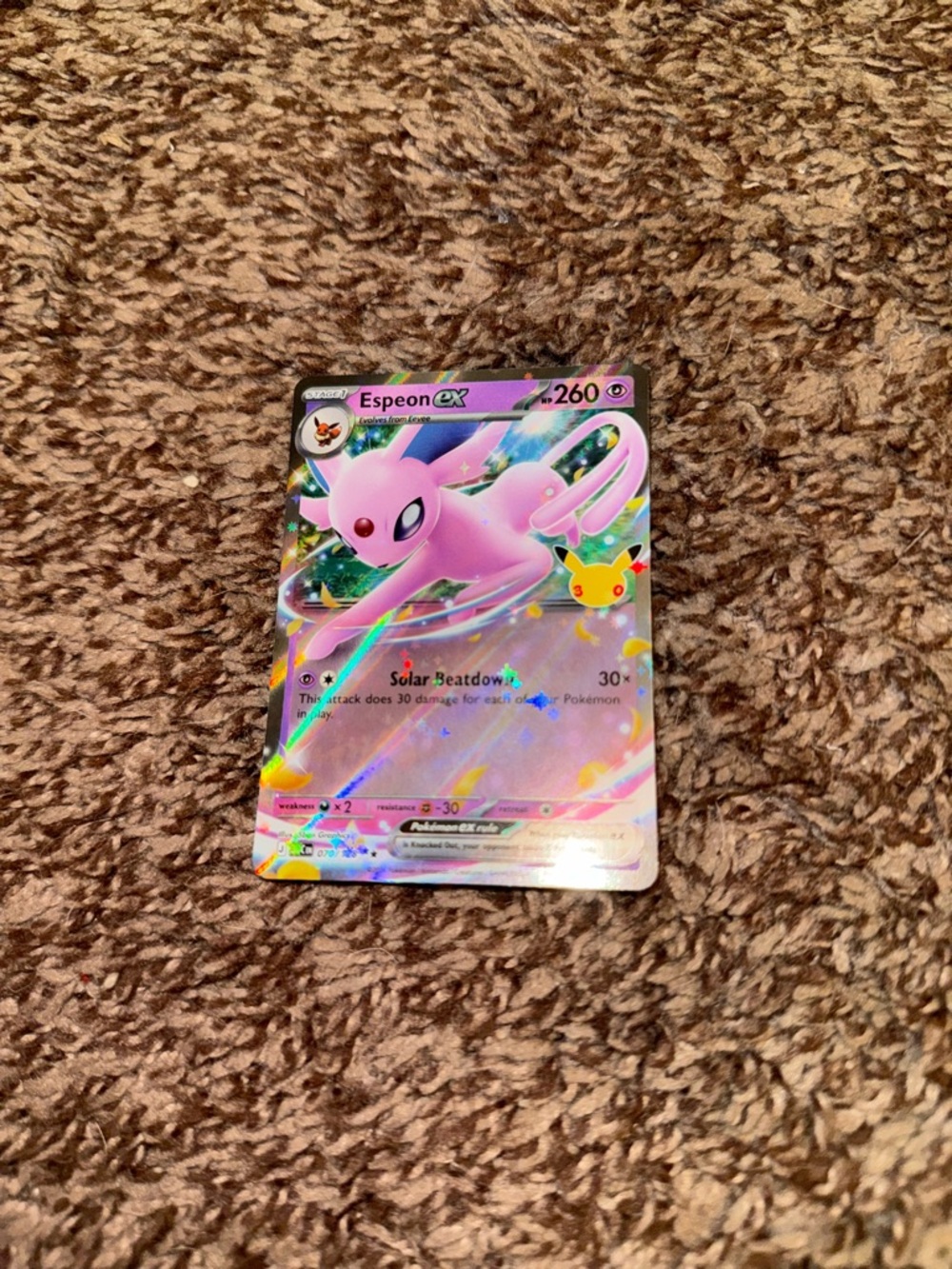 Espeon EX Pokémon Card 070/128 30th Anniversary